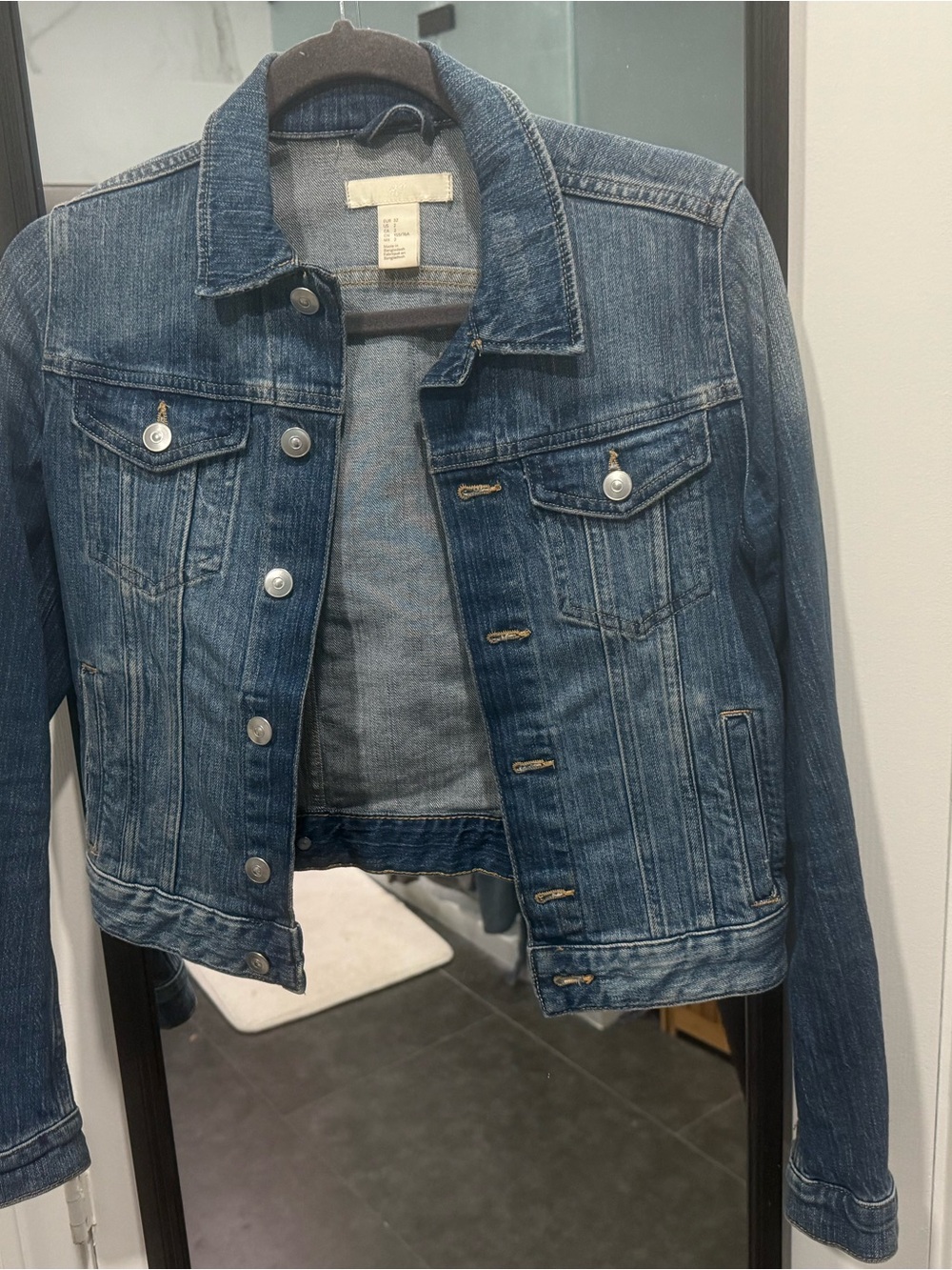H&M Distressed Blue Denim Jacket